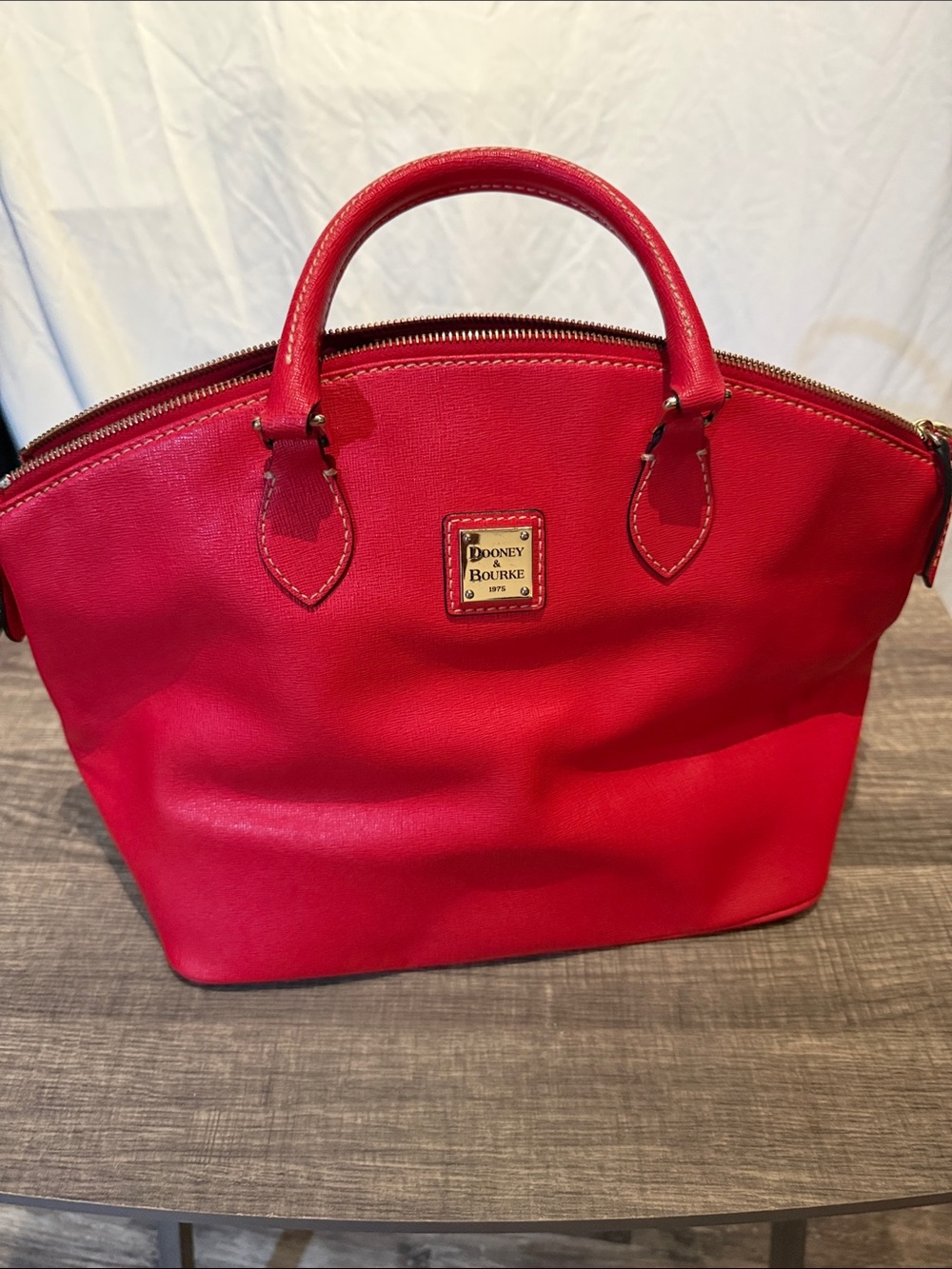 Dooney & Bourke Bright Red Leather Dome Tote
